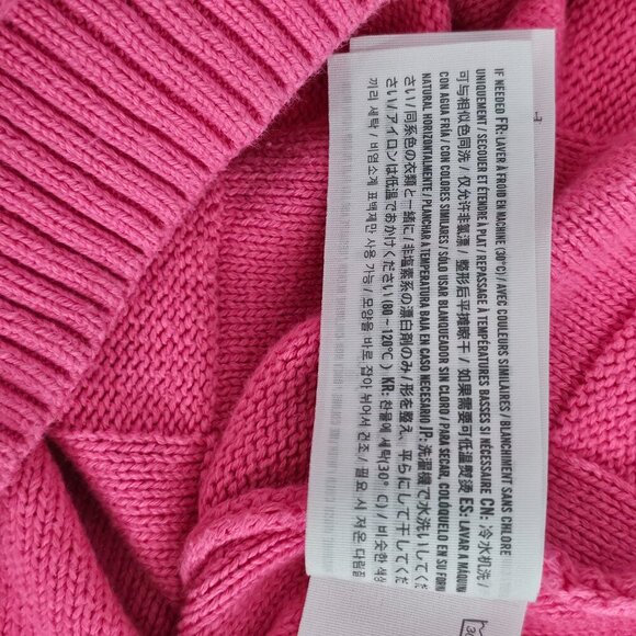 Hollister Knit Long Sleeve Woven Crew Neck Cotton Cropped Pink Sweater - Picture 9 of 9